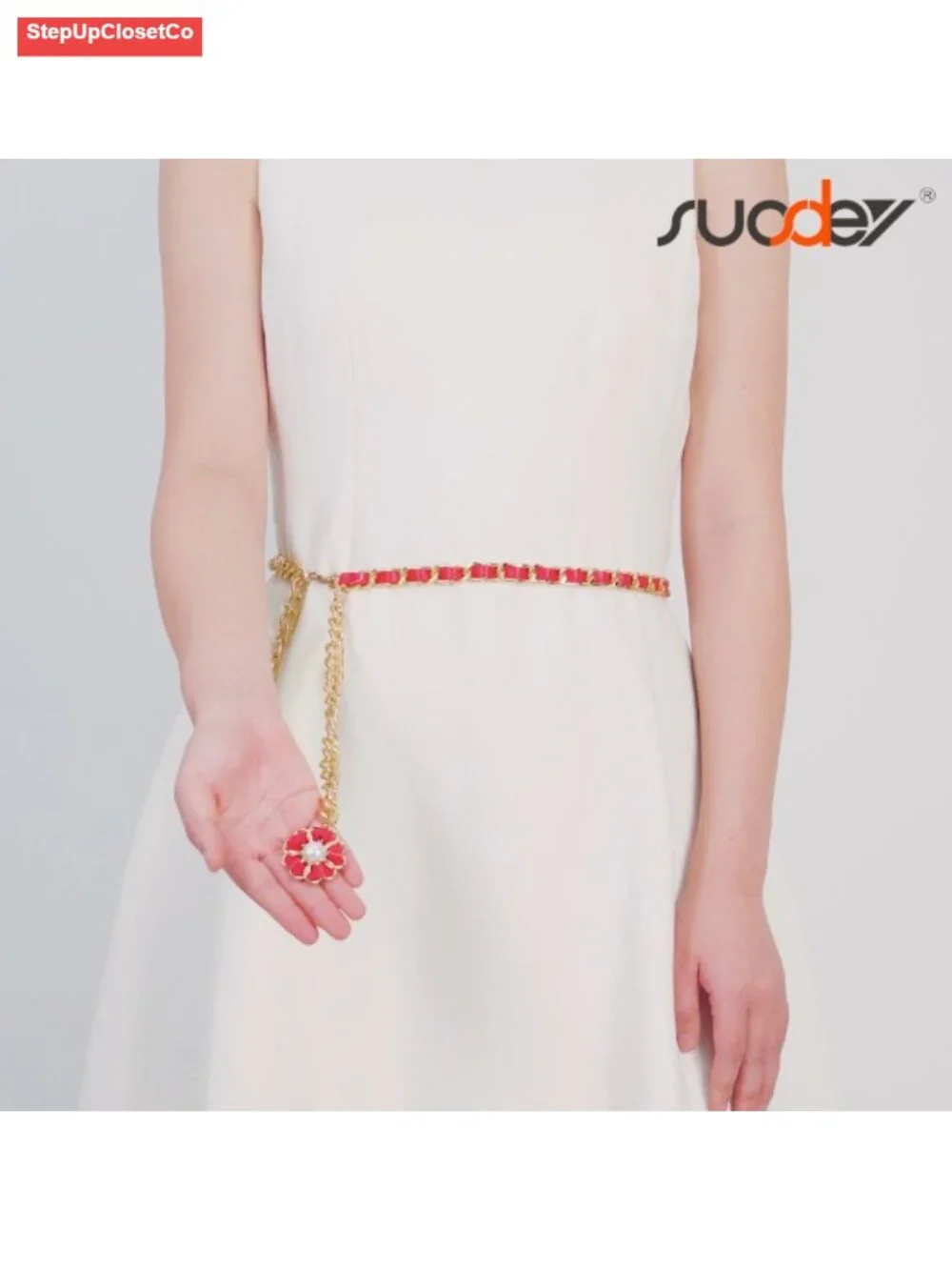 Faux Leather Waist Chain Belt for Women, Adjustable Hip Belt for Jeans Dresses,